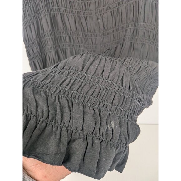 H&M Smocked bodycon Mini Dress Women Size XL Ruffle Ruched Y2K Cocktail Coquette - Picture 6 of 10